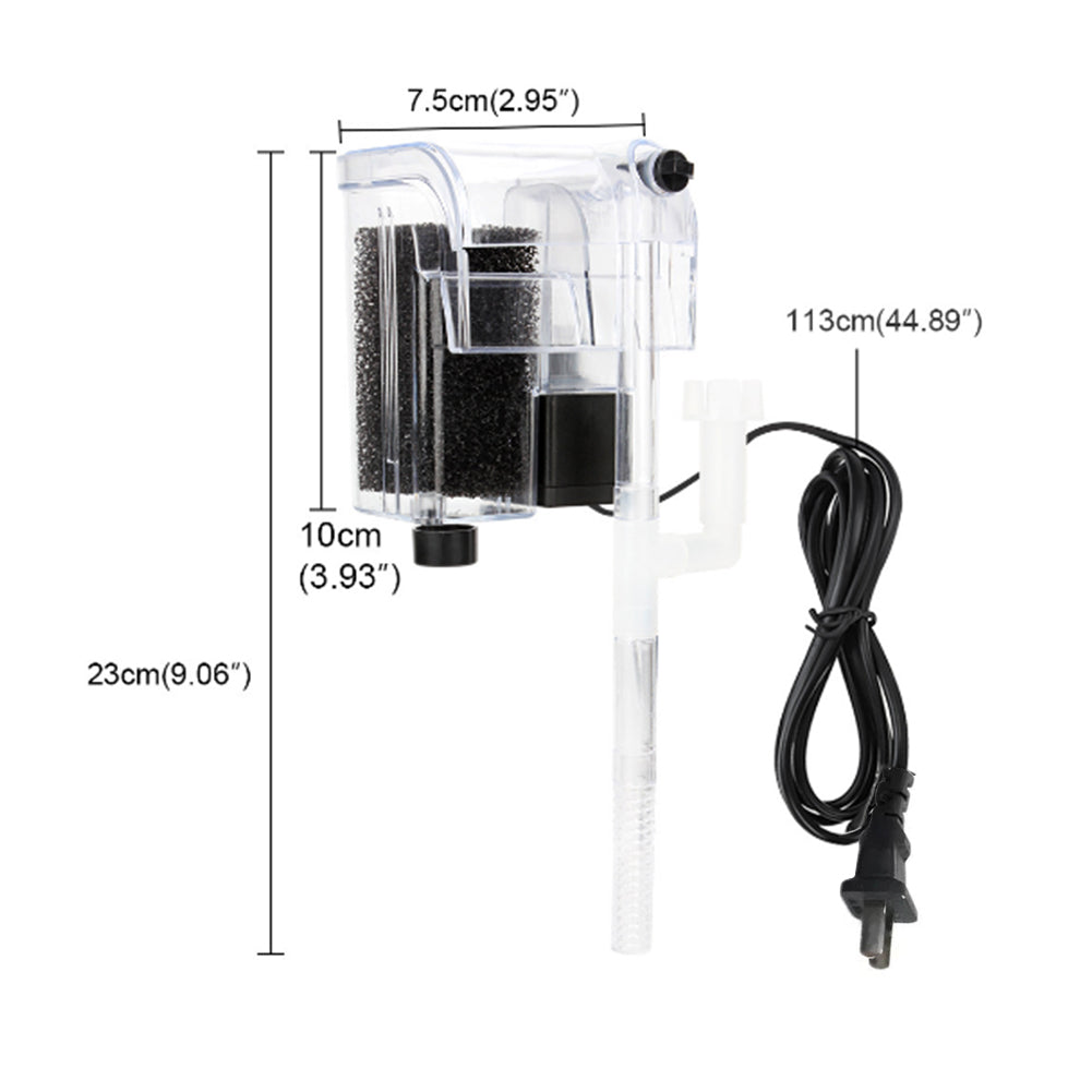 Aquarium Fish Tank Mini Waterfall Hang On External Oxygen Pump Water Filter