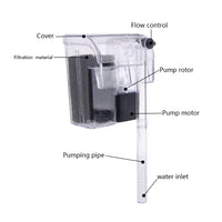 Aquarium Fish Tank Mini Waterfall Hang On External Oxygen Pump Water Filter