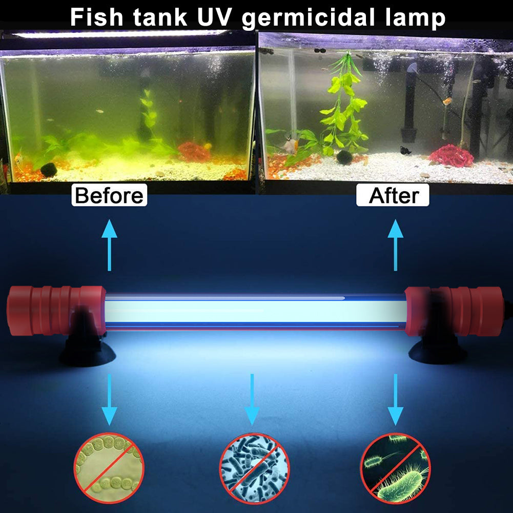 Aquarium Fish Tank Germicidal UV Light Sterilizer Pond Submersible Clean Lamp US