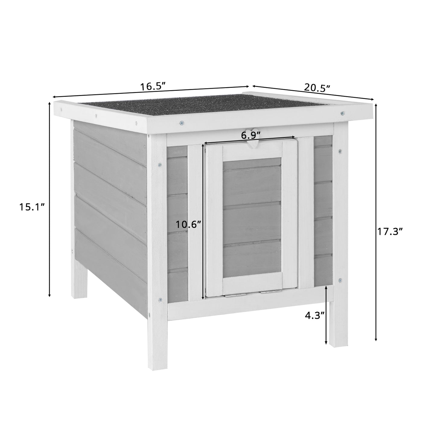 20" Wooden Waterproof Rabbit Hutch Pet Bunny Small Animal House Habitat Gray