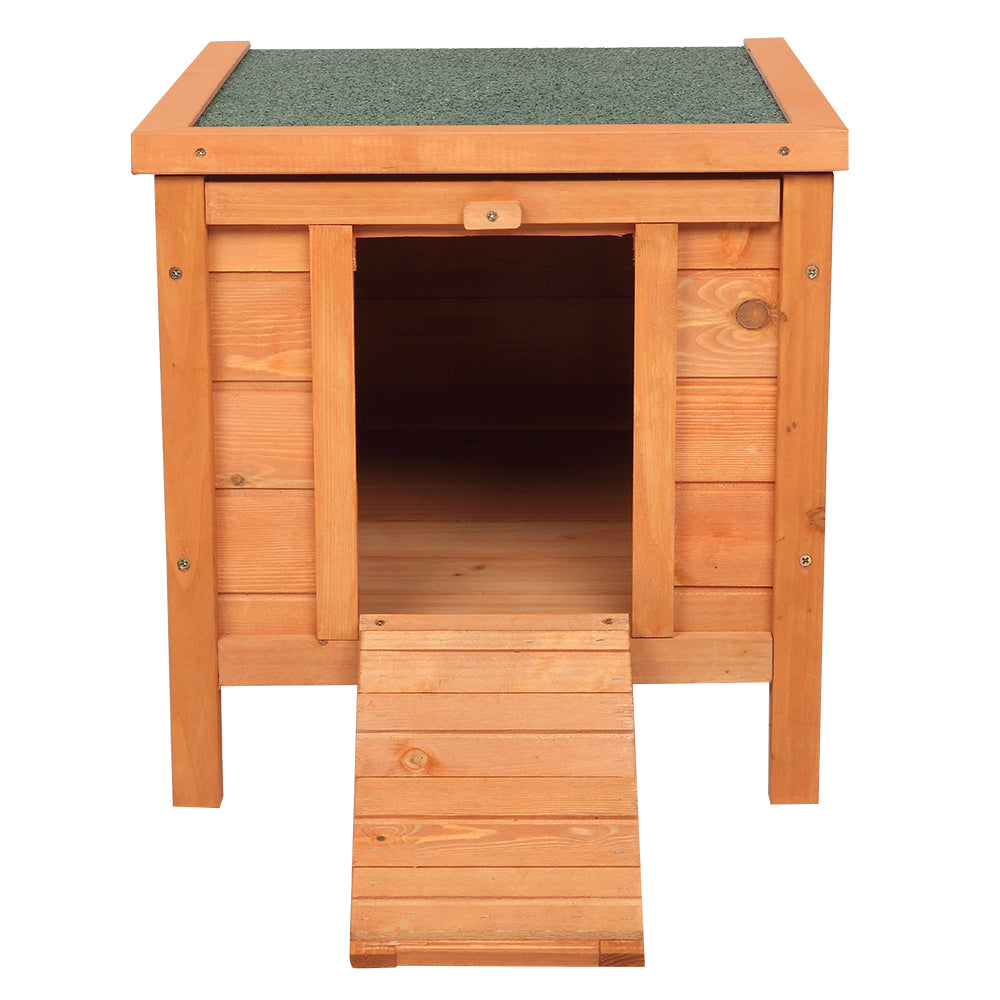 20" Wooden Waterproof Rabbit Hutch Pet Bunny Small Animal House Habitat Natural Wood Color