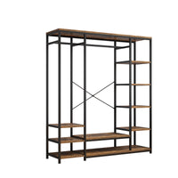 Independent wardrobe manager, clothes rack, multiple storage racks and non-woven drawer, bedroom heavy metal wardrobe storage rack, black