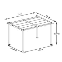 13 x 10 Ft Outdoor Patio Retractable Pergola，Beige