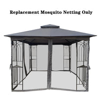 Gazebo Replacement 4-Side Mosquito Netting with Zippers