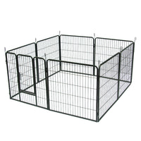 40" Dog Pet Playpen Heavy Duty Metal Exercise Fence Hammigrid 8 Panel Silver