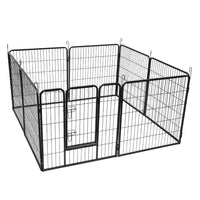 40" Dog Pet Playpen Heavy Duty Metal Exercise Fence Hammigrid 8 Panel Silver