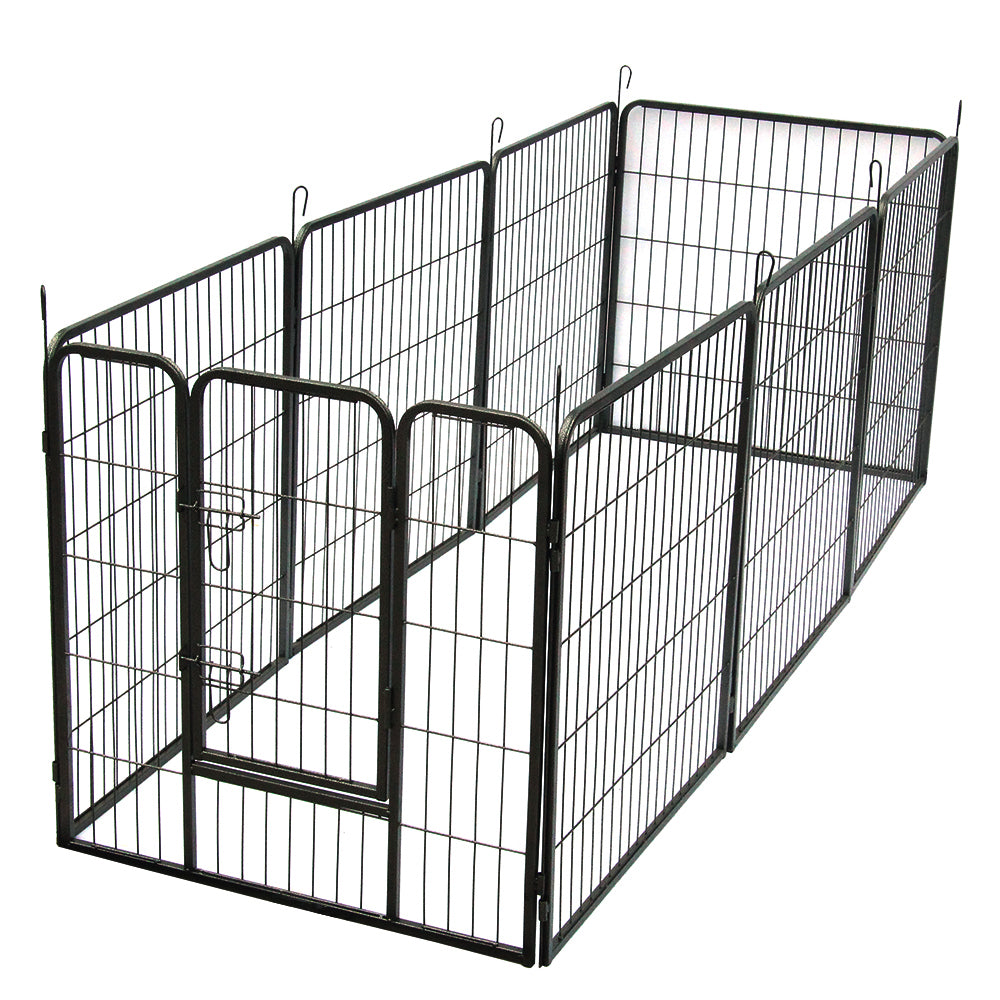 40" Dog Pet Playpen Heavy Duty Metal Exercise Fence Hammigrid 8 Panel Silver