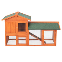 61" Wooden Chicken Coop Hen House Rabbit Wood Hutch Poultry Cage Habitat