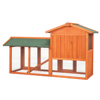 61" Wooden Chicken Coop Hen House Rabbit Wood Hutch Poultry Cage Habitat