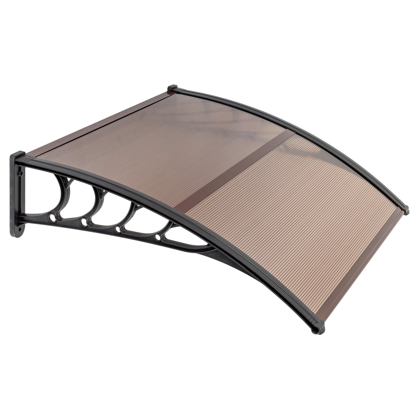 100 x 96cm Household Application Door & Window Rain Cover Eaves Brown Board & Black Holder