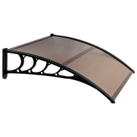 100 x 96cm Household Application Door & Window Rain Cover Eaves Brown Board & Black Holder