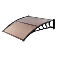 100 x 96cm Household Application Door & Window Rain Cover Eaves Brown Board & Black Holder