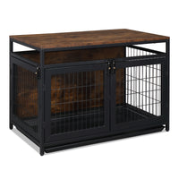 37.4 "Furniture Dog Cage, Super Sturdy Dog Cage, Dog Crate for Small/Medium Dogs, Three door and Three lock,  Anti-chew Features, Pet Crate furniture, End Table Night Stand Indoor Use, Rustic Brown