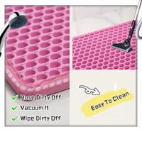 Cat Litter Mat, Kitty Litter Trapping Mat, Double Layer Mats with MiLi Shape Scratching design, Urine Waterproof, Easy Clean, Scatter Control  21" x 14"  Pink (same as JYD-GT-MSD-PINK)