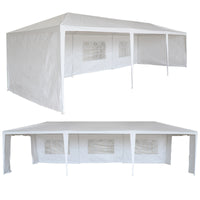 10 x 30 FT Garden Party Event Tent for Gatheration, Outdoor Gazebo Capony with 5 Sidewalls, White