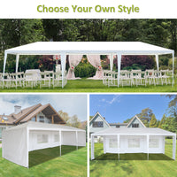 10 x 30 FT Garden Party Event Tent for Gatheration, Outdoor Gazebo Capony with 5 Sidewalls, White