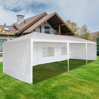 10 x 30 FT Garden Party Event Tent for Gatheration, Outdoor Gazebo Capony with 5 Sidewalls, White