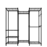 Wire Garment Rack Heavy Duty Clothes Rack，Closet Organizer Metal Garment Rack Portable Clothes Hanger Home Shelf  Fabric Drawers，Freestanding Closet Wardrobe，Black