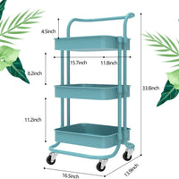 Rolling Trolley With Wheels Bathtub Manager Tolley Rolling Metal Tissue Trolley Handle - Blue