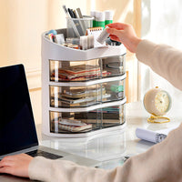 Joybos® Makeup Organizer with 360 Degree Rotating Drawers White