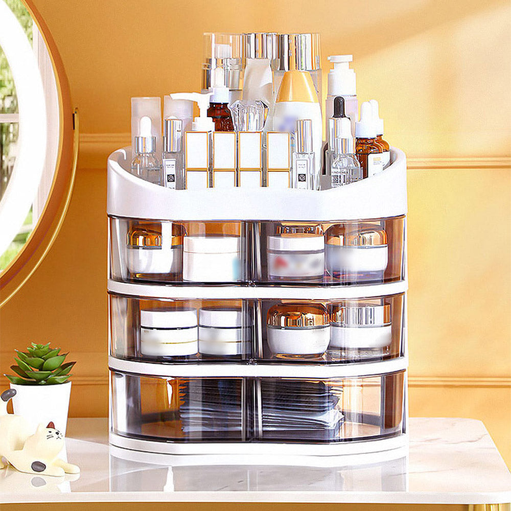 Joybos® Makeup Organizer with 360 Degree Rotating Drawers White