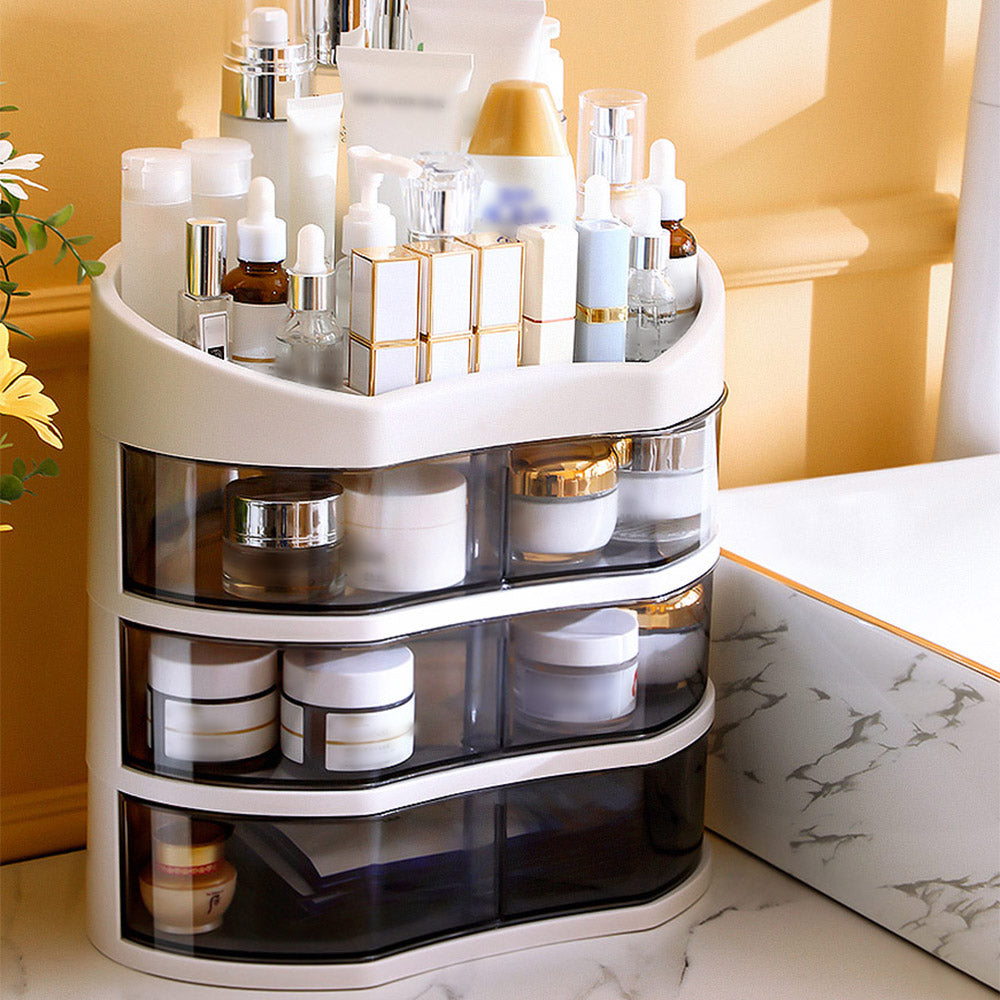 Joybos® Makeup Organizer with 360 Degree Rotating Drawers White