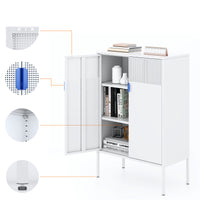 Metal Storage Locker Cabinet, Adjustable Shelves Free Standing Sideboard Steel Cabinets for Office,Home