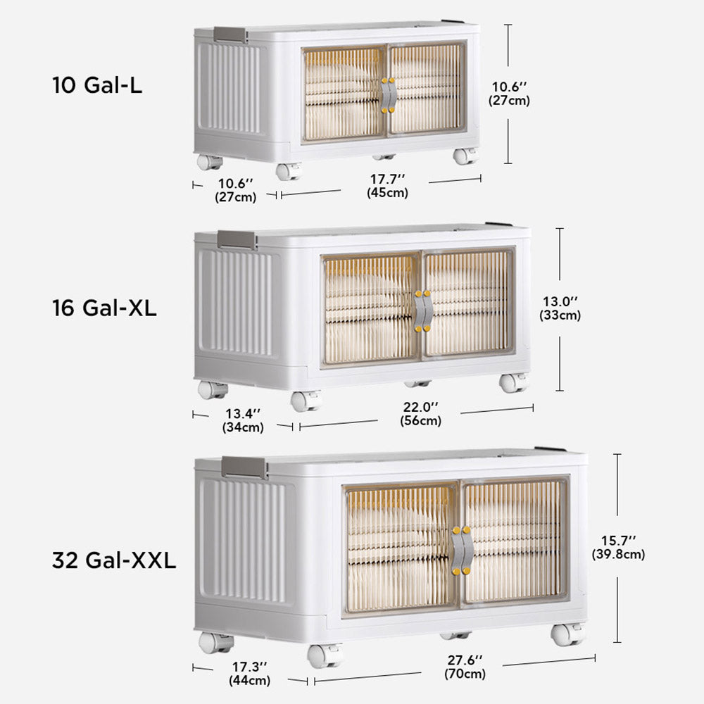 Joybos® Stackable Storage Bins with Lids and Doors 10 Gallon 2 layer