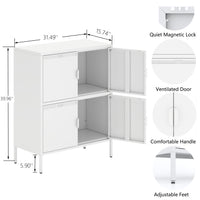 4 Door Metal Accent Storage Cabinet for Home Office,School,Garage