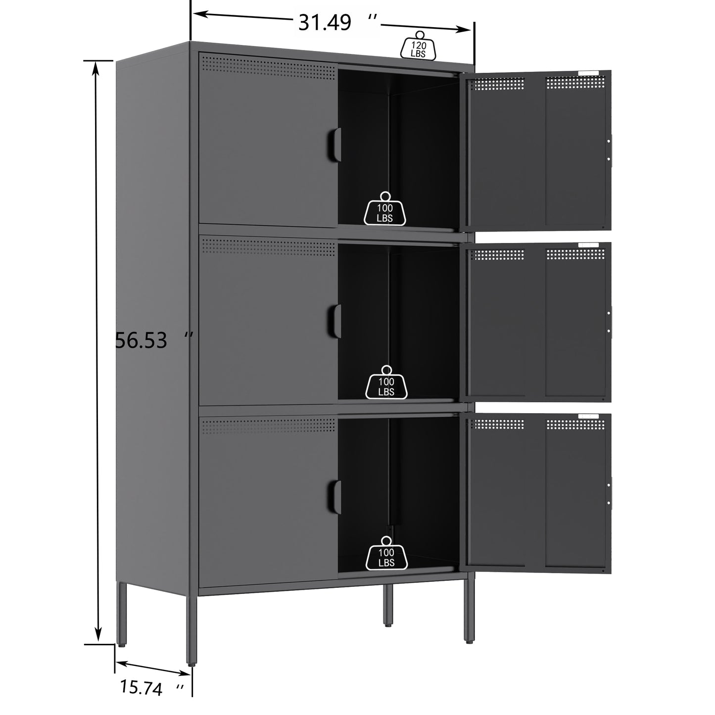 6 Door Metal Accent Storage Cabinet for Home Office,School,Garage