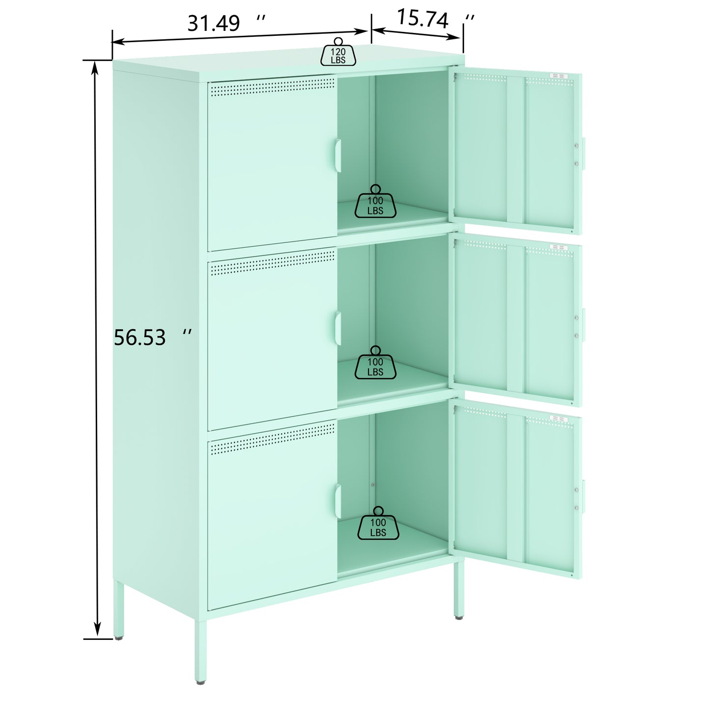 6 Door Metal Accent Storage Cabinet for Home Office,School,Garage