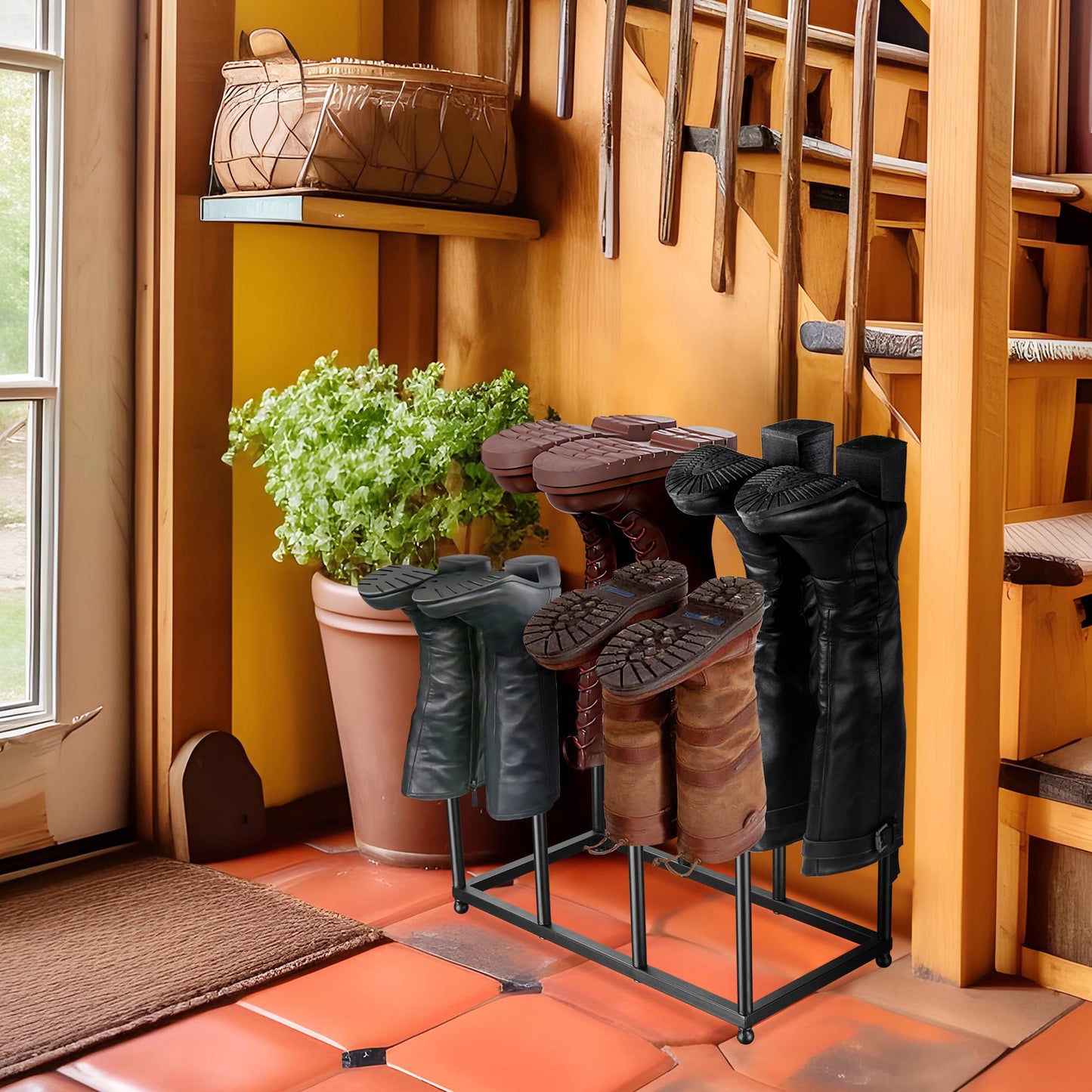 Boot Rack - Holds 4 Pairs of Boots - Neat Boot Storage Solutions