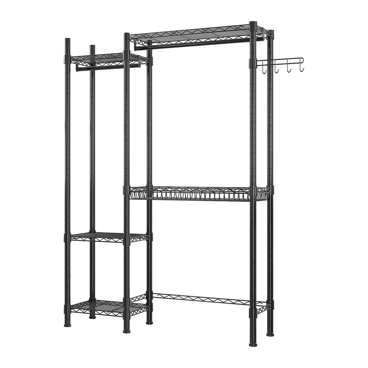 The Washer and Dryer Storage Shelf，Wire Garment Rack Heavy Duty Clothes Rack，Laundry Room Drying Rack，Bathroom Space Saving Rack，Closet Organizer Metal Garment Rack Portable Clothes Hanger Home Shelf