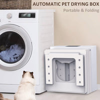 Cat Dryer Box, Automatic Pet Drying Box Portable Folding for Cats and Small Dogs, Dryer Box Dogs Cats Rabbits, Hair Grooming House Hands-Free Quick Blow Without Noise