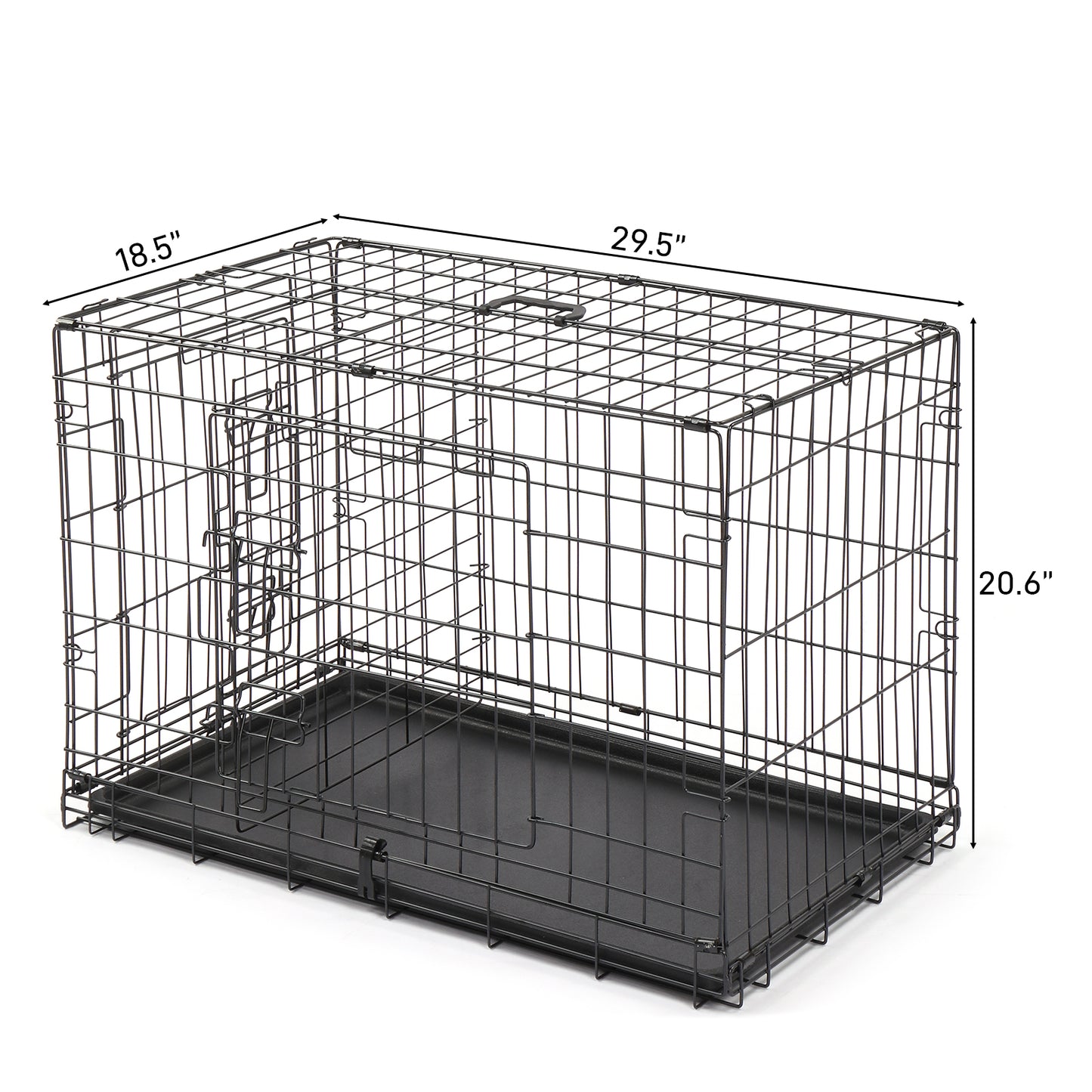 30" Pet Kennel Cat Dog Folding Steel Crate Animal Playpen Wire Metal