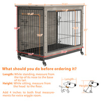 23 Inch Gray Heavy-Duty Dog Crate Furniture