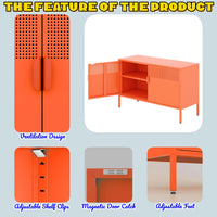 Metal Storage Locker Cabinet, Adjustable Shelves Free Standing Sideboard Steel Cabinets for Office,Home