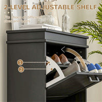 Shoe Storage Cabinet-Black