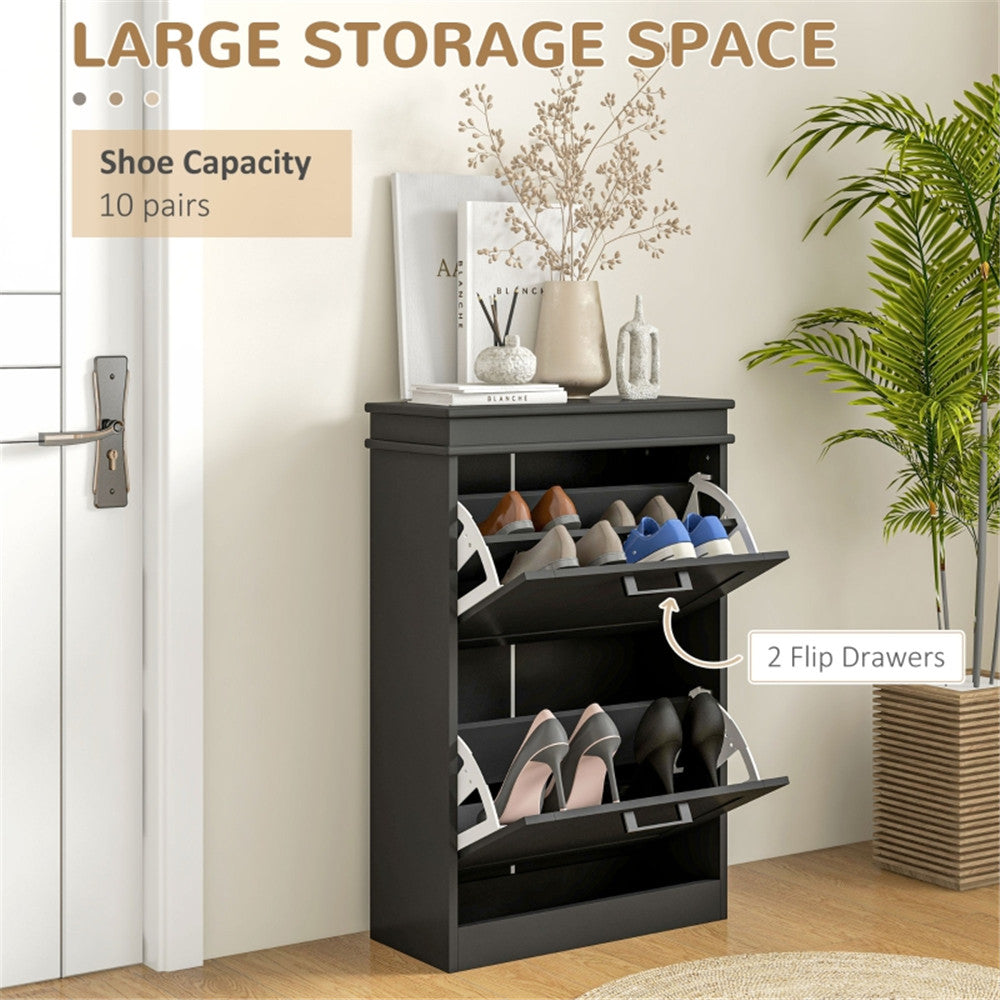 Shoe Storage Cabinet-Black