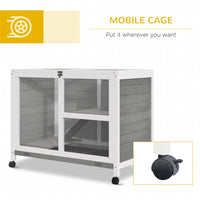 Pet cage /Wood Rabbit Hutch-Gray