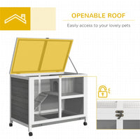 Pet cage /Wood Rabbit Hutch-Gray