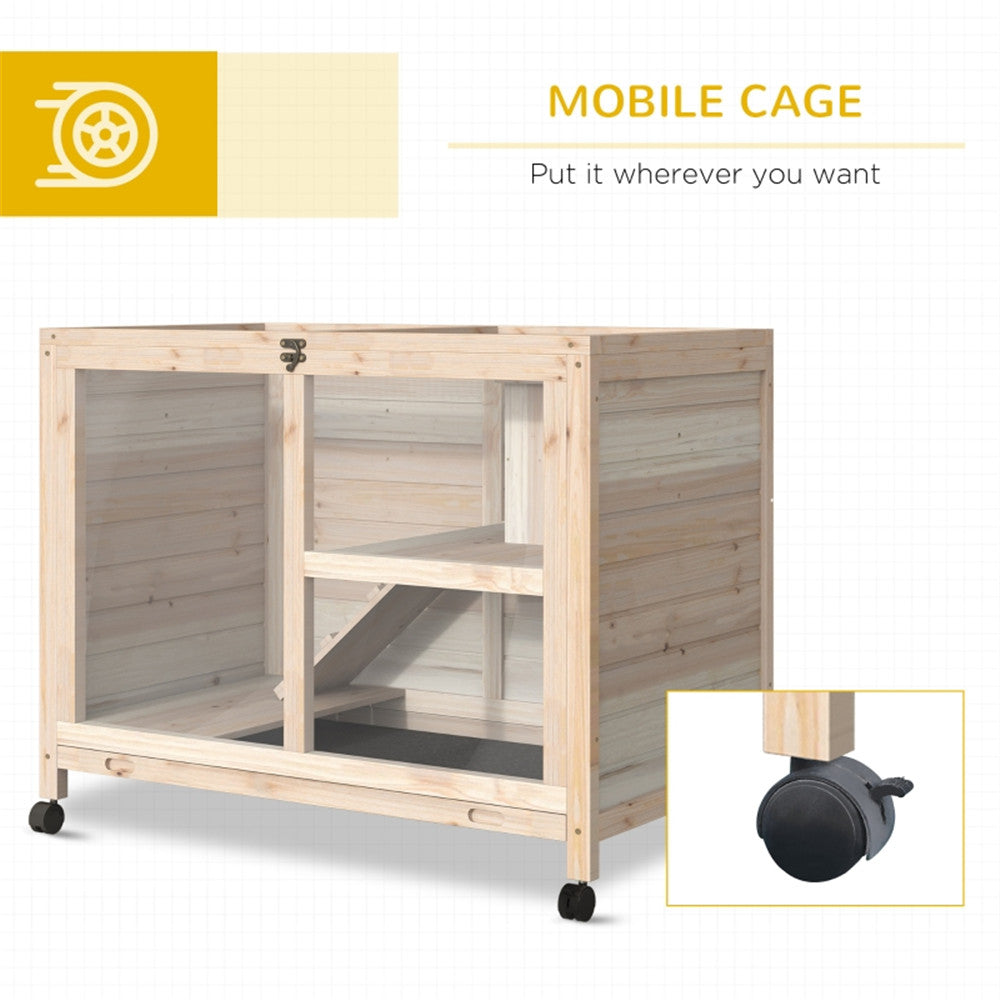 Pet cage /Wood Rabbit Hutch-Natural