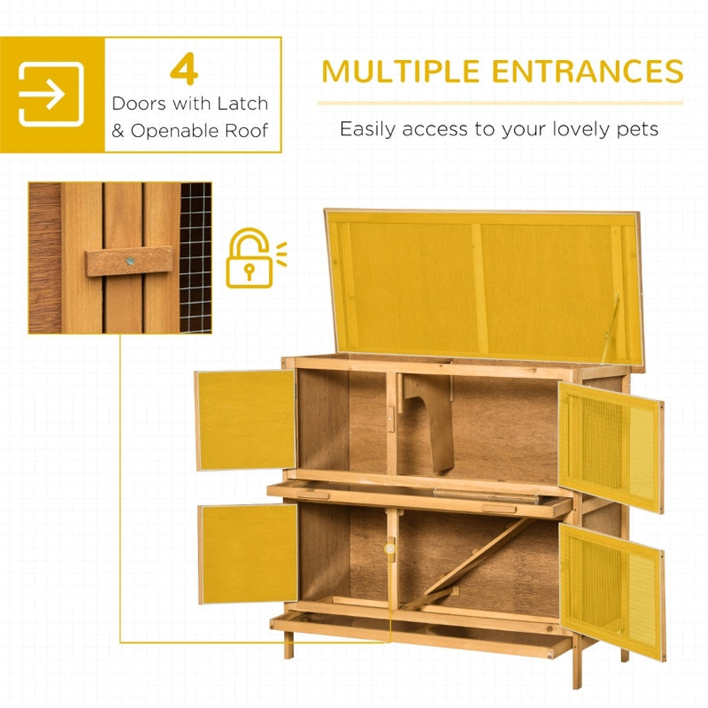 Solid Wood Rabbit Hutch