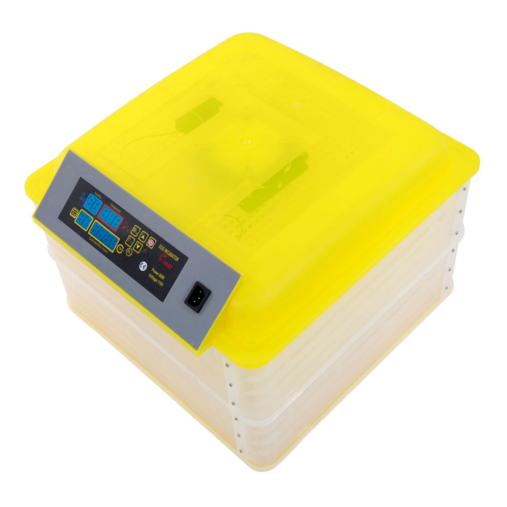 112-Egg Practical Fully Automatic Poultry Incubator Yellow & Transparent