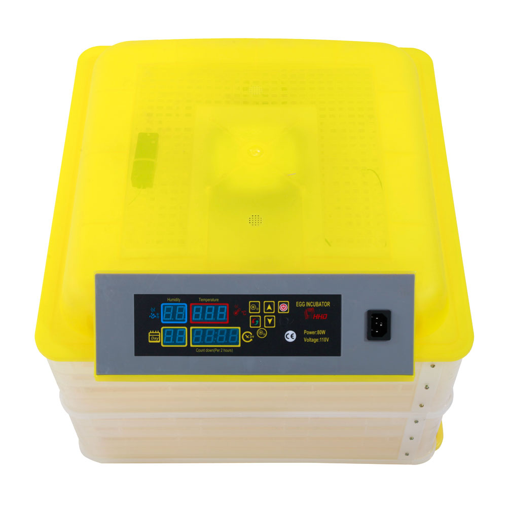 112-Egg Practical Fully Automatic Poultry Incubator Yellow & Transparent