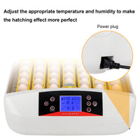 42-Egg Practical Fully Automatic Poultry Incubator with Egg Candler US Standard Yellow & & White & Transparent