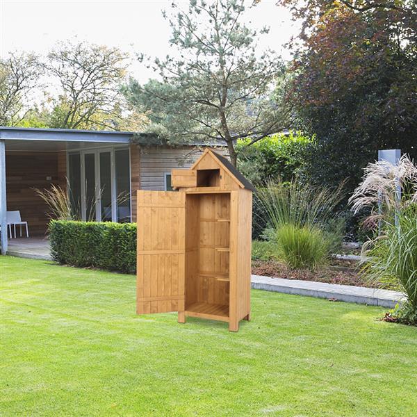 Fir wood Arrow Shed with Single Door Wooden Garden Shed Wooden Lockers Wood Color