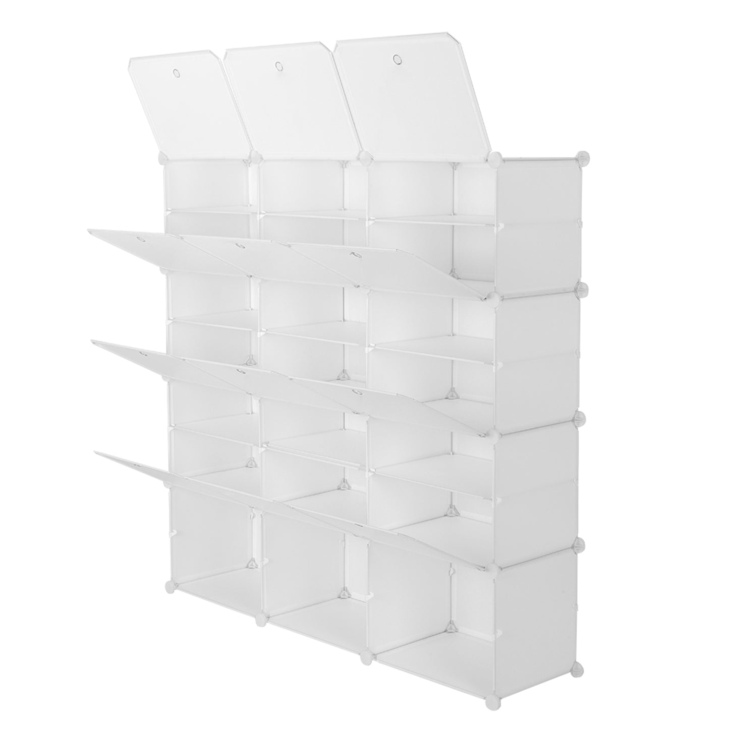 7-Tier Portable 42 Pair Shoe Rack Organizer 21 Grids Tower Shelf Storage Cabinet Stand Expandable for Heels, Boots, Slippers, White