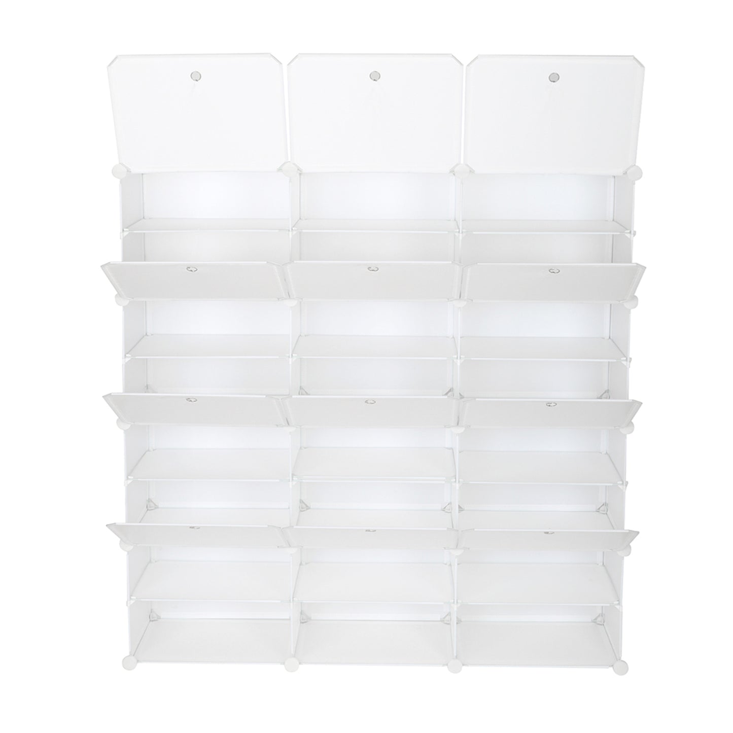 8-Tier Portable 48 Pair Shoe Rack Organizer 24 Grids Tower Shelf Storage Cabinet Stand Expandable for Heels, Boots, Slippers, White