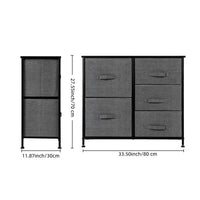 Dresser Organizer With 5 Drawers, Fabric Dresser Tower For Bedroom, Hallway, Entryway, Closets, Grey